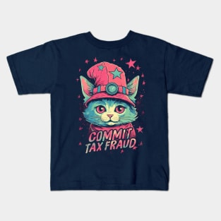 Commit Tax Fraud Kitty Meme Kids T-Shirt